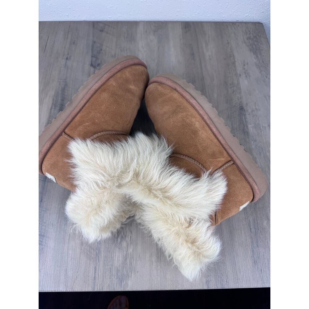 UGG Milla Suede Mini Boots in the Chestnut color